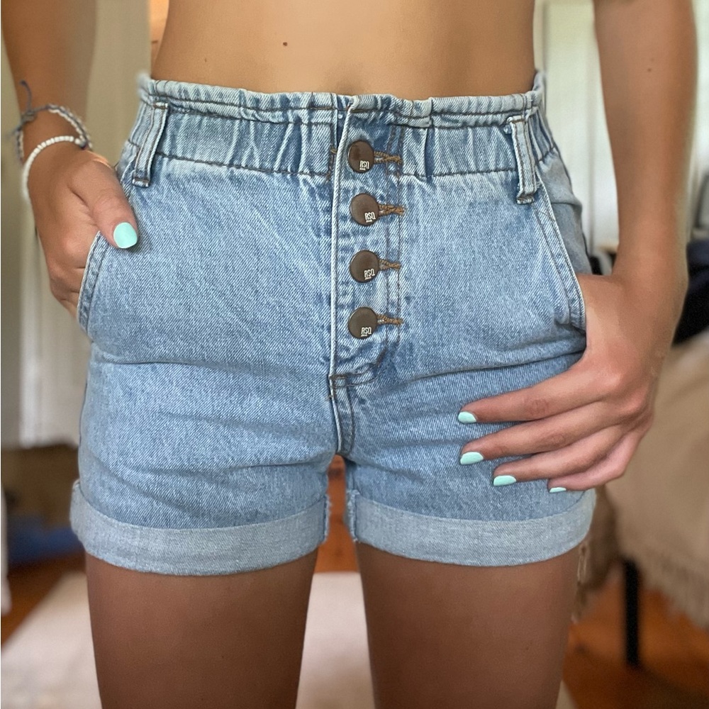 RSQ Girls paper bag jean shorts